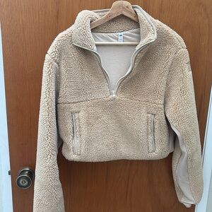 ALO Yoga Tan Teddy/Sherpa jacket pullover